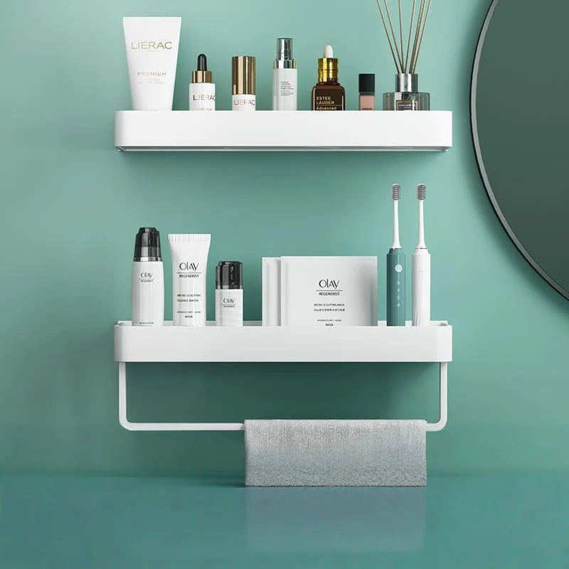 Shower Wall Shelf No-Drill Self-Adhesive Stainless Steel & ABS