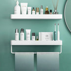 Shower Wall Shelf No-Drill Self-Adhesive Stainless Steel & ABS