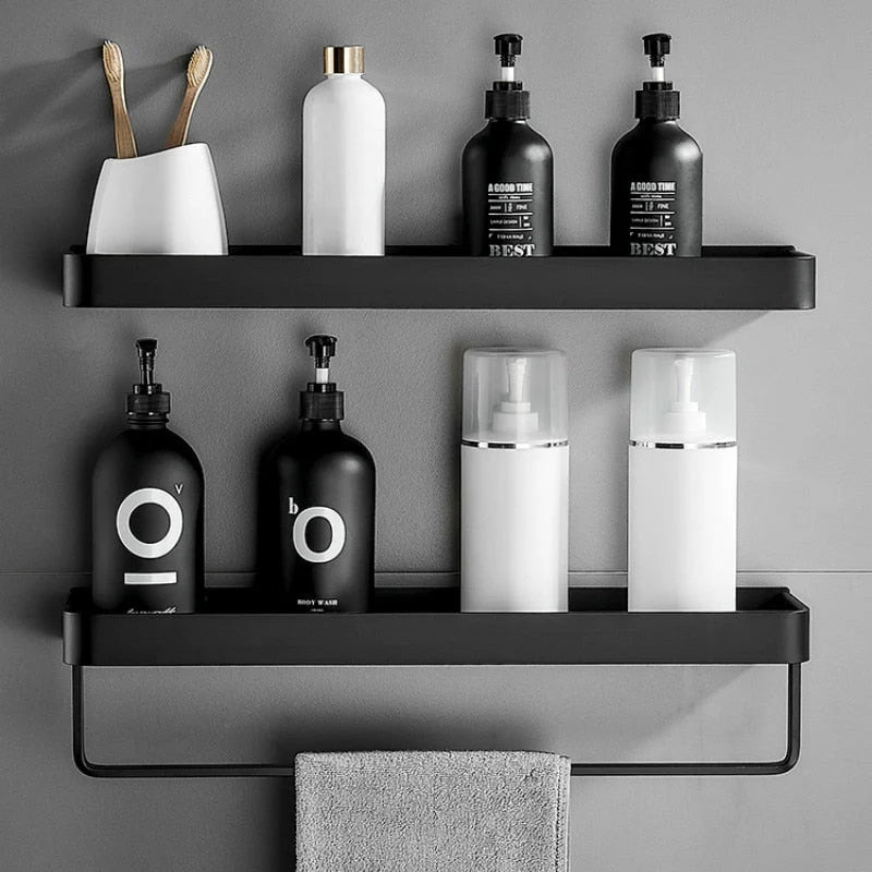 Shower Wall Shelf No-Drill Self-Adhesive Stainless Steel & ABS