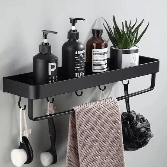 Shower Wall Shelf No-Drill Self-Adhesive Stainless Steel & ABS
