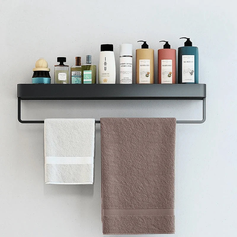 Shower Wall Shelf No-Drill Self-Adhesive Stainless Steel & ABS