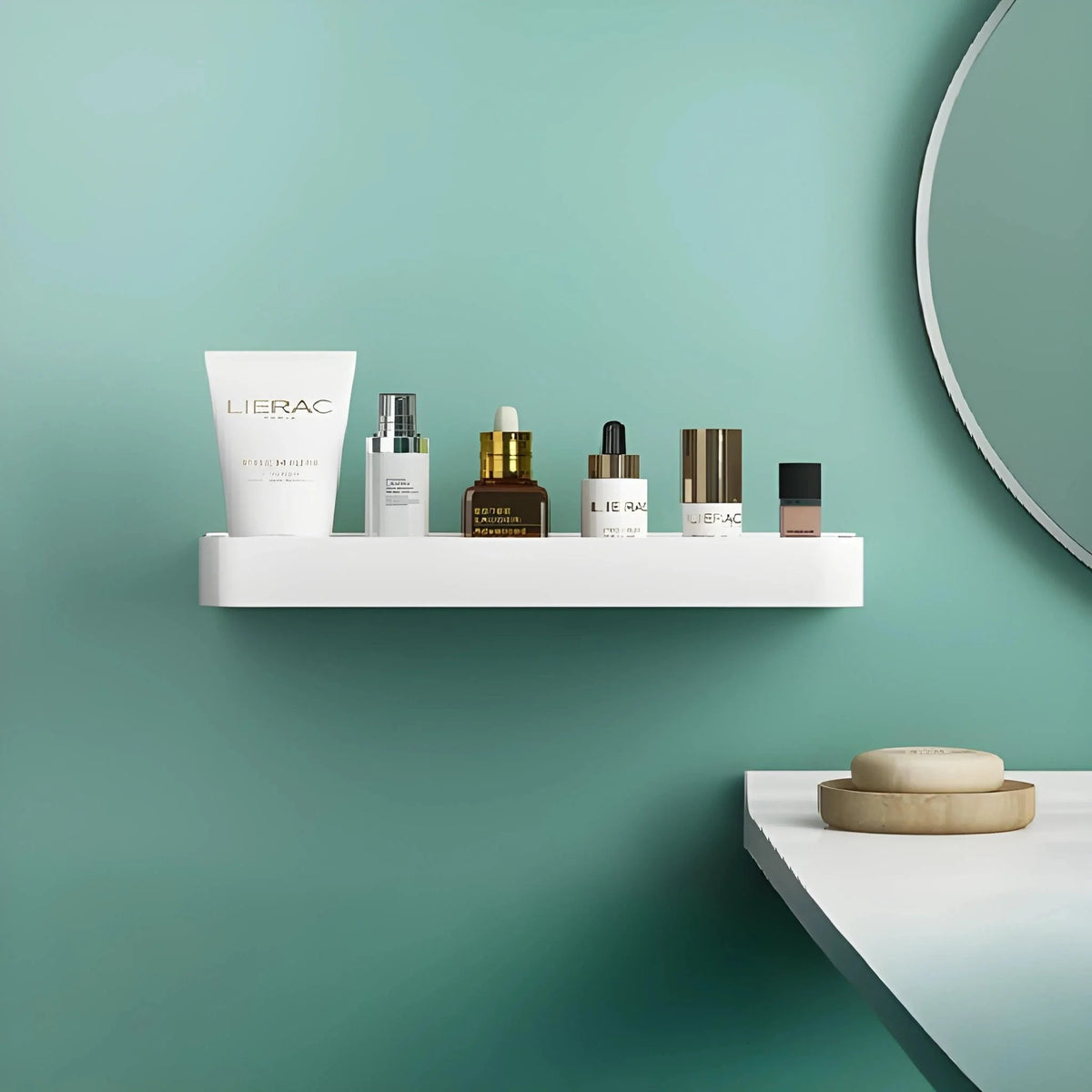 Shower Wall Shelf No-Drill Self-Adhesive Stainless Steel & ABS