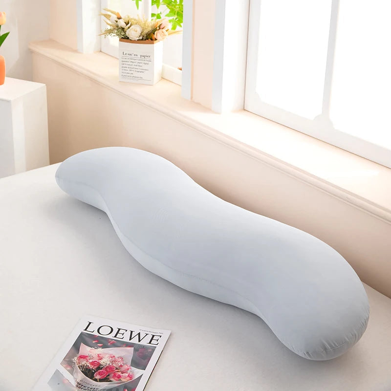 Side Sleeper Pillow Ergonomic Wave Shape Machine Washable Cover