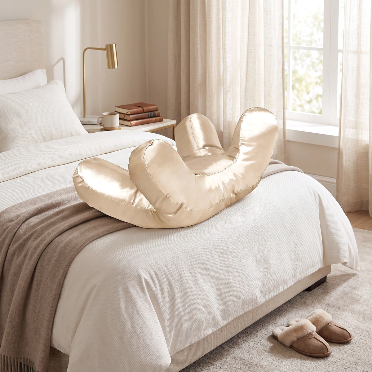 Side Sleeper Pillow Open-Center Polyester Core Washable Cover