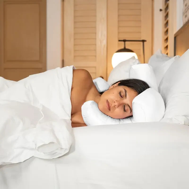 Side Sleeper Pillow Open-Center Polyester Core Washable Cover