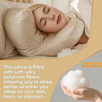 Side Sleeper Pillow Open-Center Polyester Core Washable Cover