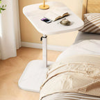Side Table Adjustable Height Wood Top & Metal Base