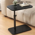 Side Table Height-Adjustable Wooden Top & Metal Frame