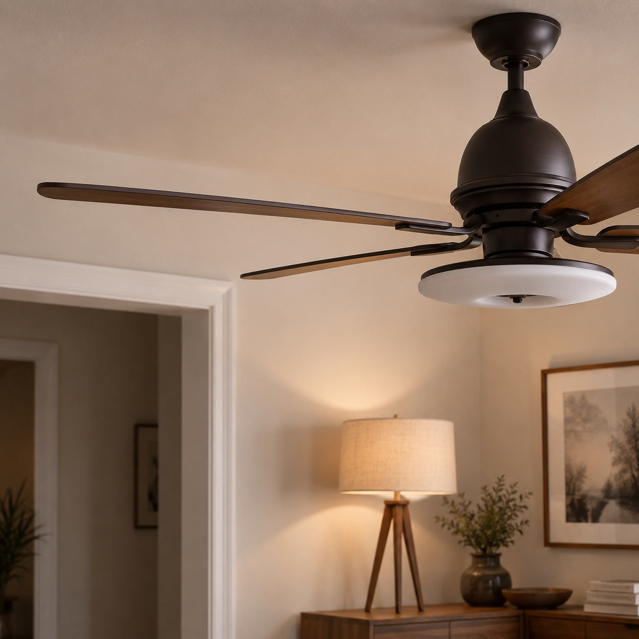 Silent 52-Inch Dimmable LED Ceiling Fan (Plywood Blades)