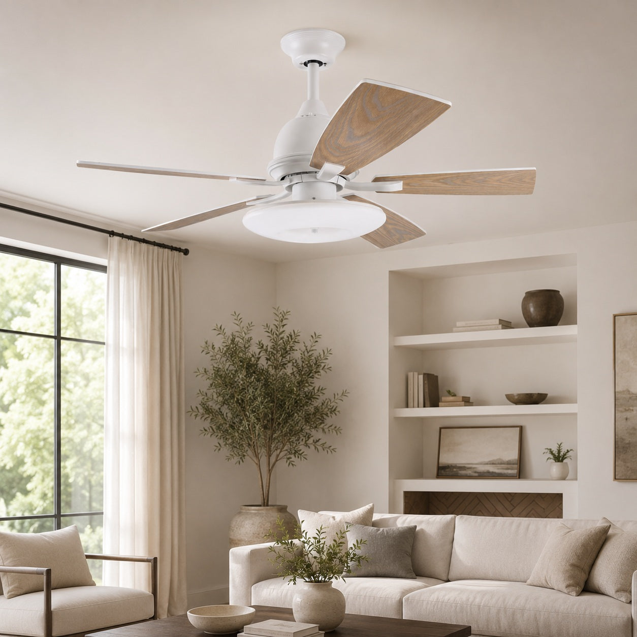 Silent 52-Inch Dimmable LED Ceiling Fan (Plywood Blades)