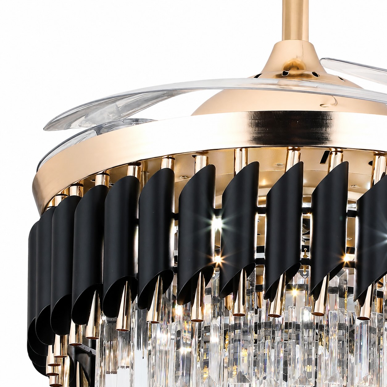 Silent Dimmable LED Ceiling Fan (Crystal Blades)