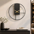 Silent Quartz Matte Black Metal Wall Clock
