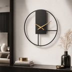 Silent Quartz Matte Black Metal Wall Clock