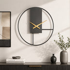 Silent Quartz Matte Black Metal Wall Clock