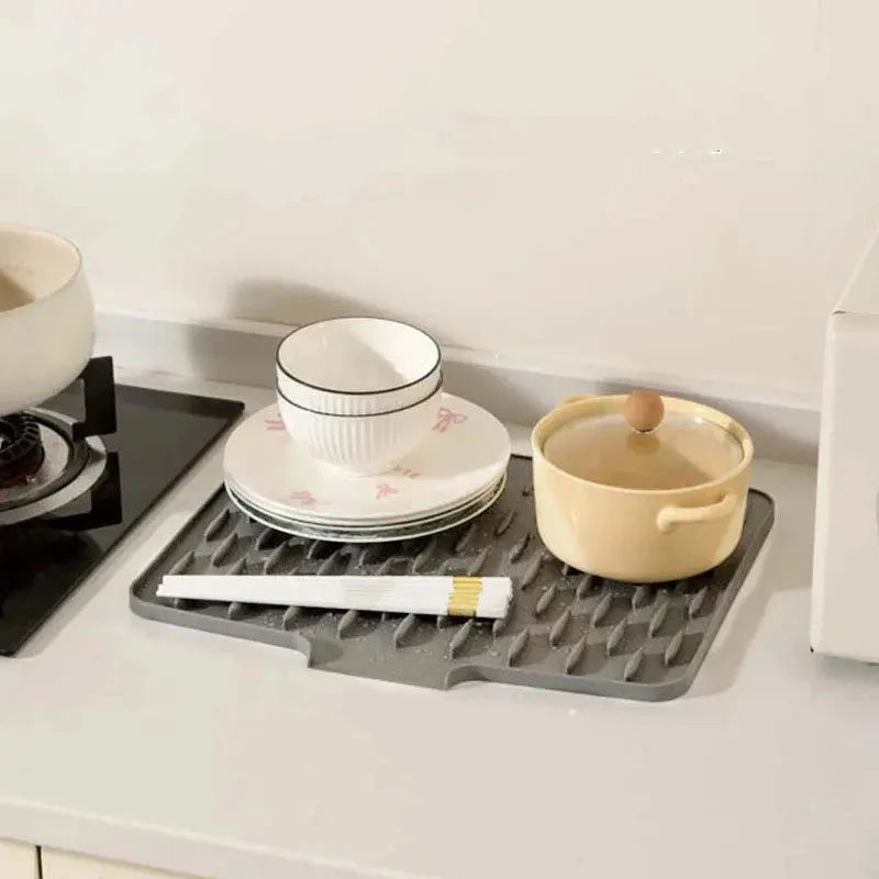 Silicone Drying Mat Raised Ribs & Heat-Resistant