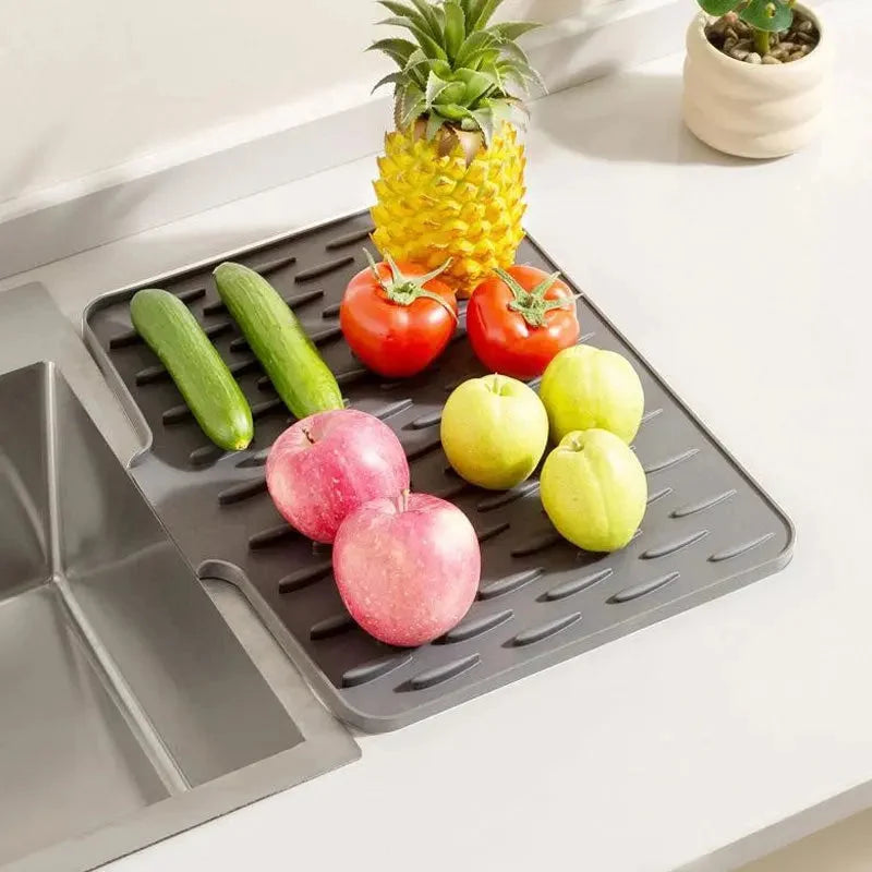 Silicone Drying Mat Raised Ribs & Heat-Resistant