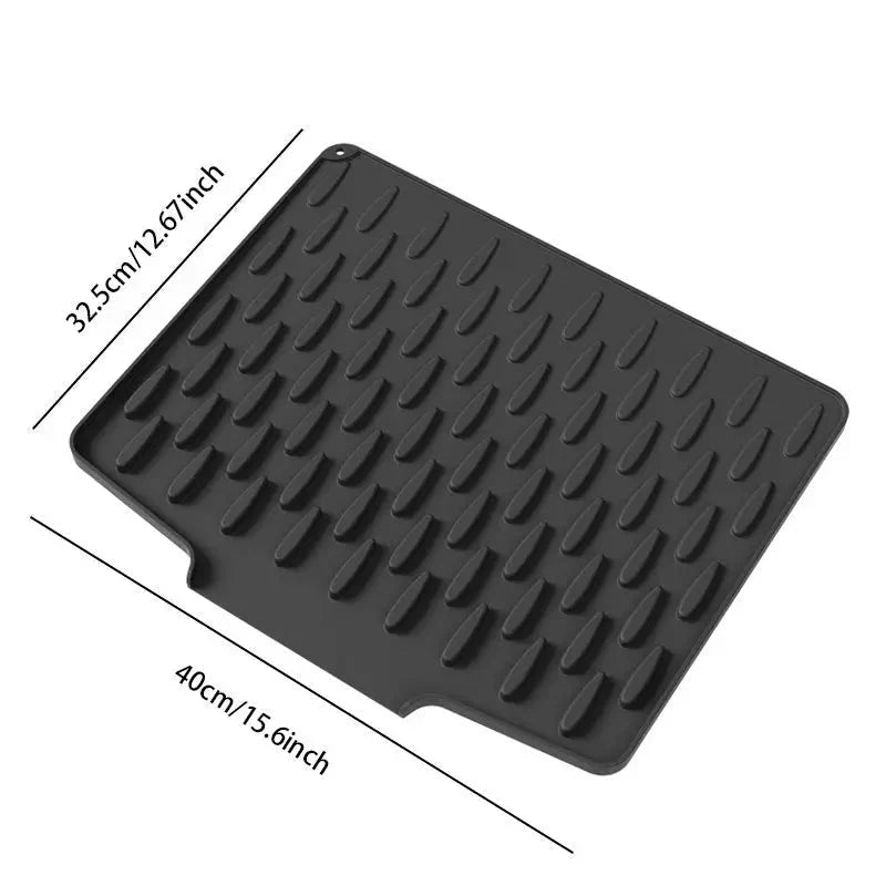 Silicone Drying Mat Raised Ribs & Heat-Resistant