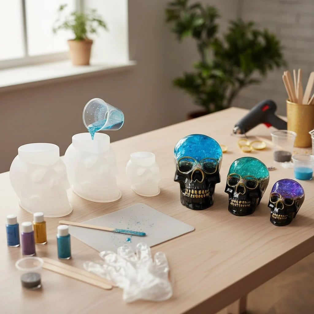 Silicone Mold Skull Detailed Facial Features