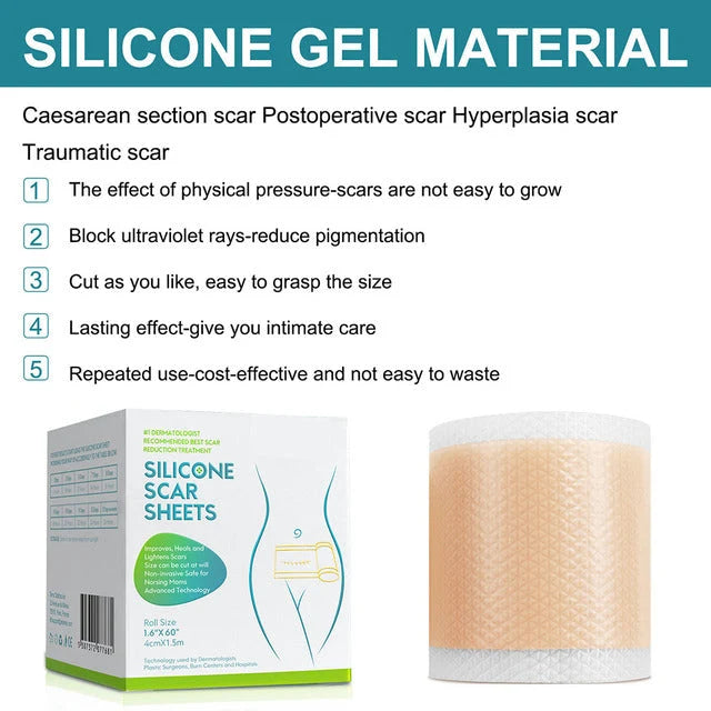 Silicone Scar Sheet Cut-To-Fit Reusable 12-Hour Wear