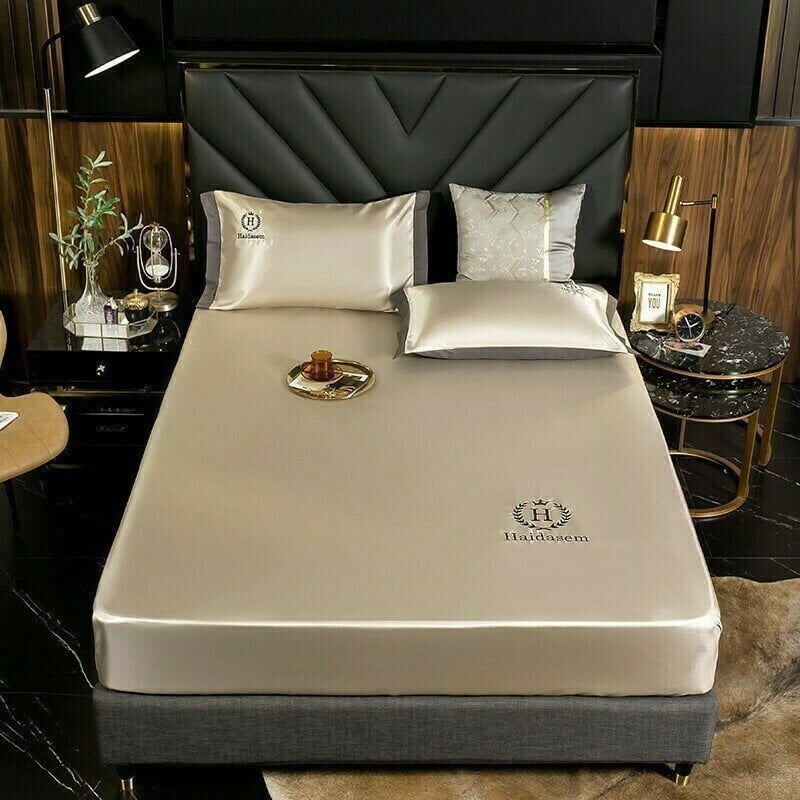 Silk Bed Sheets Temperature-Regulating Deep Pockets & Elastic Edge