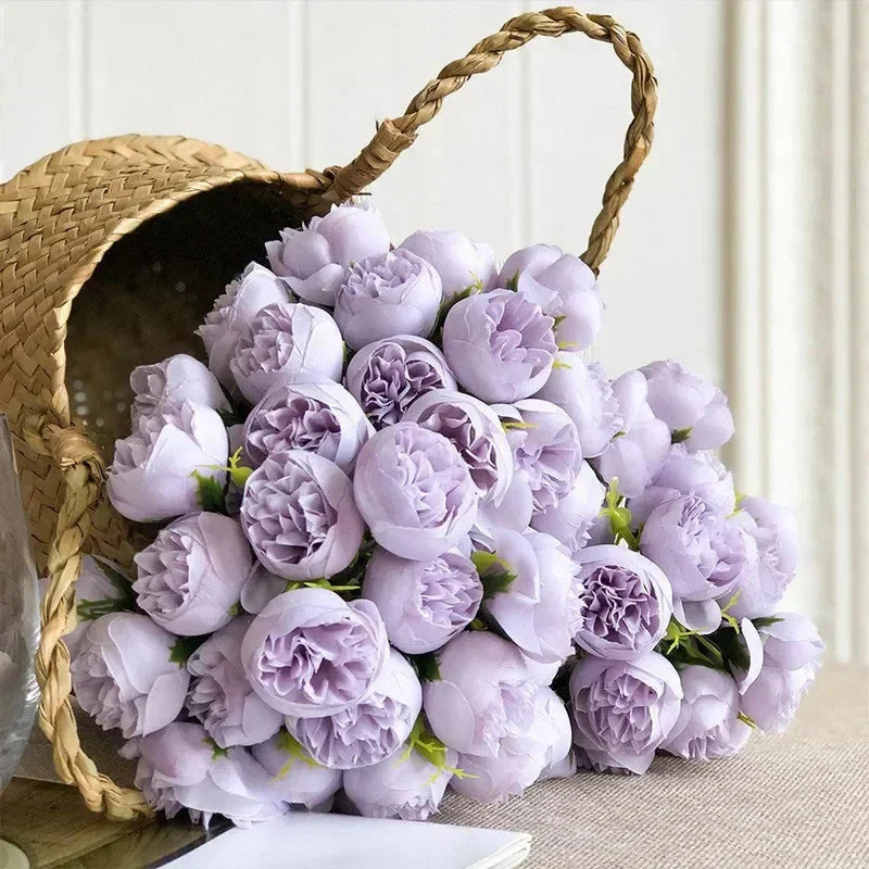 Silk Peony Bouquet 27 Realistic Heads