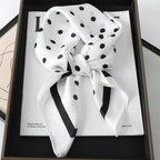 Silk Scarf Lightweight Plaid 27.6 Inch Square