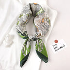 Silk Scarf Lightweight Plaid 27.6 Inch Square
