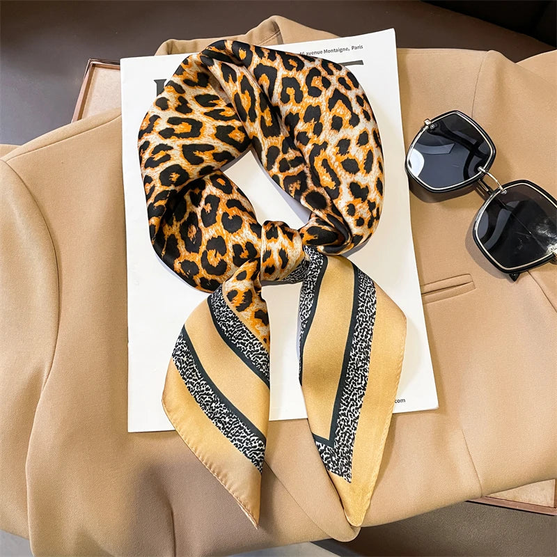 Silk Scarf Lightweight Plaid 27.6 Inch Square