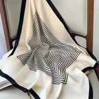 Silk Scarf Lightweight Plaid 27.6 Inch Square