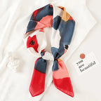 Silk Scarf Lightweight Plaid 27.6 Inch Square