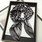 Silk Scarf Plaid Square 70cm Lightweight