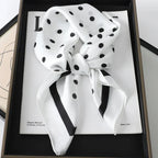Silk Scarf Plaid Square 70cm Lightweight