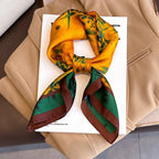 Silk Scarf Plaid Square 70cm Lightweight