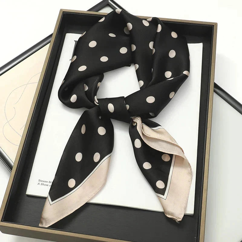 Silk Scarf Plaid Square 70cm Lightweight