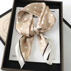 Silk Scarf Plaid Square 70cm Lightweight