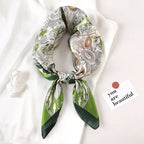 Silk Scarf Plaid Square 70cm Lightweight
