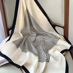 Silk Scarf Plaid Square 70cm Lightweight