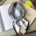 Silk Scarf Plaid Square 70cm Lightweight