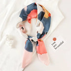 Silk Scarf Plaid Square 70cm Lightweight