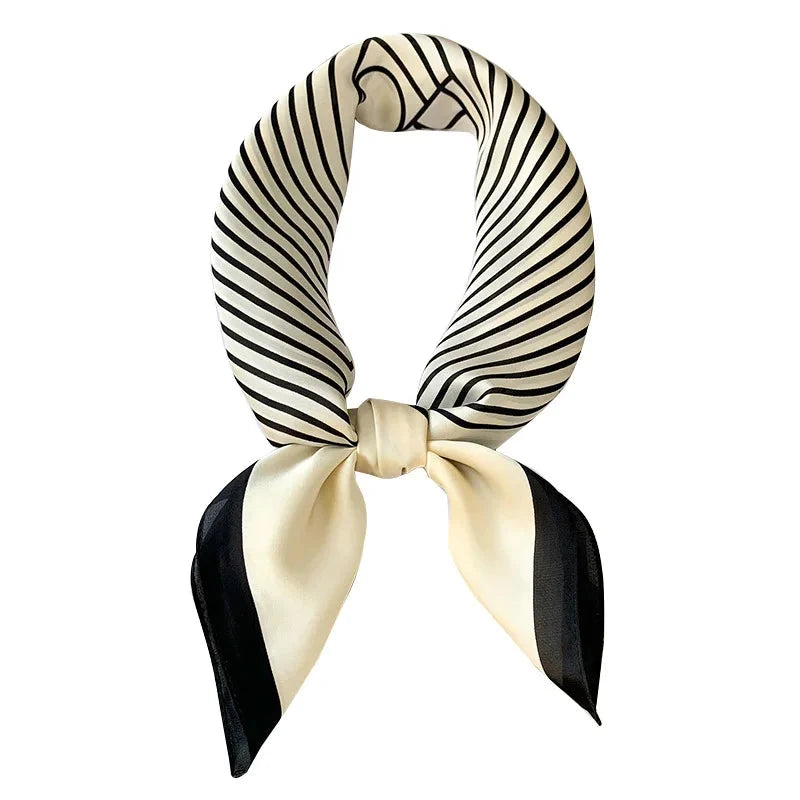 Silk Scarf Plaid Square 70cm Lightweight