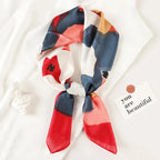 Silk Scarf Plaid Square 70cm Lightweight