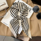 Silk Scarf Plaid Square 70cm Lightweight