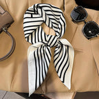 Silk Scarf Plaid Square 70cm Lightweight