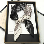 Silk Scarf Plaid Square 70cm Lightweight