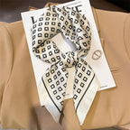 Silk Scarf Plaid Square 70cm Lightweight