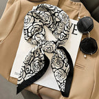 Silk Scarf Plaid Square 70cm Lightweight