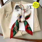 Silk Scarf Plaid Square 70cm Lightweight