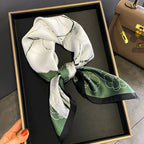 Silk Scarf Plaid Square 70cm Lightweight