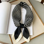 Silk Scarf Plaid Square 70cm Lightweight