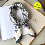 Silk Scarf Plaid Square 70cm Lightweight